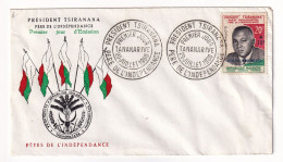 Lettre 1960 Madagascar Tananarive Président Philibert Tsiranana Indépendance République Malgache - Madagascar (1960-...)