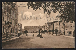 AK Eferding, Hauptplatz Mit Geschäften Und Denkmal  - Autres & Non Classés