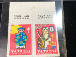 Vietnam South Stamps Before 1975($ Wedge PAPER Ngua Lao ) 1pcs 2 Stamps Quality Good - Colecciones
