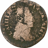 France, Louis XIV, Liard De France, 1656, Vimy, Double Frappe, Cuivre, B - 1643-1715 Louis XIV The Great