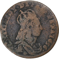 France, Louis XIV, Liard De France, 1656, Meung-sur-Loire, Cuivre, TB, C2G:82 - 1643-1715 Louis XIV The Great