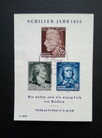 DDR BLOCK 12 GESTEMPELT(USED) SCHILLER JAHR 1955 STEMPEL ERFURT - Autres & Non Classés