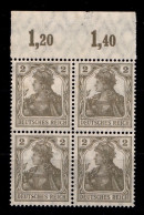 Deutsches Reich 102 POR Postfrisch 4er Block #GV711 - Andere & Zonder Classificatie