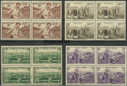 FRANCIA 1940  Yt:FR 466/9, Mi:FR 496/9  * MlH BL4 - Unused Stamps