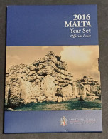 MALTE MALTA 2016 / POCHETTE OFFICIELLE 8 VALEURS + 2 € COMMEMO GGANTIJA TEMPLES / BU - Malte