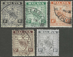 Negri Sembilan (Malaysia). 1935-41 Arms. 5 Used Values To 8c.  SG 22etc. M5111 - Negri Sembilan