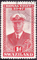 SWAZILAND 1947 KGVI 1d Scarlet, Royal Visit-KGVI SG42 FU - Swaziland (...-1967)