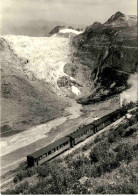 Dampfbetrieb Auf Der Bergstrecke Gletsch-Realp Mit Rhonegletscher, Anno 1934 (43A118) (a) - Reproduktion - Obergoms