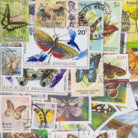 100 Timbres Différents: Papillons - Vlinders