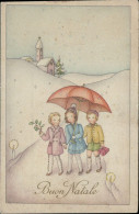 Cr628  Cartolina Augurale Buon Natale Bambini Children - Andere & Zonder Classificatie