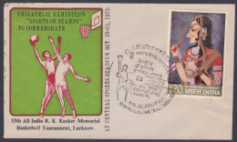 Inde India 1998 Special Cover Basketball Tournament, Lucknow, Sport, Sports, Pictorial Postmark - Lettres & Documents