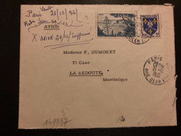 LETTRE Par Avion Pour La MARTINIQUE TP NICE 10F + SAINTONGE 5F OBL.21-12 1956 PARIS VII - Brieven En Documenten