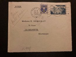 LETTRE Par Avion Pour La MARTINIQUE TP NICE 10F + SAINTONGE 5F OBL.MEC.29-9 1956 PARIS VII - Other & Unclassified