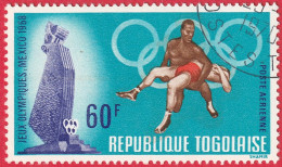 N° Yvert & Tellier PA97 - République Togolaise (1968) - (Oblitéré Avec Gomme) - Jeux Olympiques De Mexico (Lutte) - Togo (1960-...)