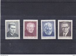 FEROE 1988 écrivains, Jacobsen, Matras, Heinesen, Bru Yvert 162-165, Michel 168-171 NEUF** MNH Cote Yv 12 Euros - Faroe Islands