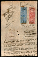 British India Fiscal Revenue Court Fee Qv 8As. & 1Re. Special Adhesive On Bill Of Exchange( Hundi Paper) # 9082D - Andere & Zonder Classificatie