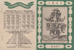 CALENDRIER DES METIERS, MARS 1943, HABIT DE SAVETIER  COULEUR REF 16483 - Tamaño Pequeño : 1941-60