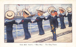 ILLUSTRATEUR  #FG57509 ERNEST IBBETSON THE BOY NAVY MAN SHIP TH KING PASSES - Sonstige & Ohne Zuordnung