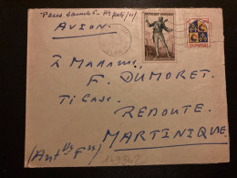 LETTRE Par Avion Pour La MARTINIQUE TP FIGARO 12F + DAUPHINE 3F OBL.MEC.6-3 1954 PARIS VII - Autres & Non Classés