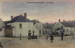 Savigny Sur Ardres - La Fontaine "rare En Couleur" - Altri & Non Classificati