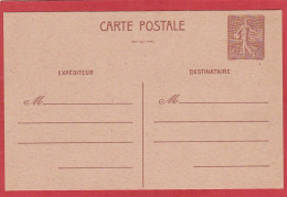 Entier Postal - Carte Postale Semeuse Lignée 1 Franc 20 - Standaardpostkaarten En TSC (Voor 1995)