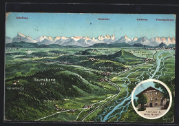 AK Obertrum Am See, Gasthaus Haunsberg Mit Umgebung Aus Der Vogelschau  - Otros & Sin Clasificación