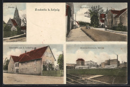 AK Zeschwitz B. Leipzig, Braunkohlenwerk Böhlen, Geschäft A. Leissling, Dorfstrasse  - Miniere