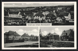 AK Erfurt-Melchendorf, Strassenpartie Mit Wohnhäusern, Ortsansicht Aus Der Vogelschau  - Erfurt