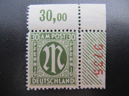 Bizone Nr. 29bBz R4, 1945, Bogenzählnummer, Postfrisch, BPP Geprüft, Mi 200€  *DEK128* - Neufs