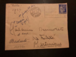 LETTRE Pour La MARTINIQUE TP PAIX 65c OBL.MEC.13 XII 1937 PARIS XVI - 1932-39 Peace