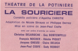 Billet De Théâtre " La Souricière " ( Avec Christine Delaroche Et Guy Bontempelli ) - Biglietti D'ingresso