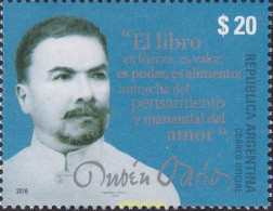 731473 MNH ARGENTINA 2016 PERSONALIDAD. CENTENARIO DE LA MUERTE DE RUBÉN DARÍO - Unused Stamps