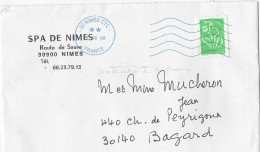 Oblitération Neopost Ijo85 - Nimes CTC - Flamme Désactivée Provoquant Un Espase Important Entre La Couronne Et Les LO - Mechanical Postmarks (Other)