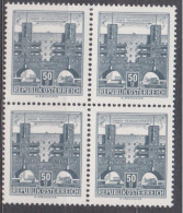 1958 , Freimarke : Bauwerke - Wohnbau Karl Marx Hof , Wien Heiligenstadt (1) ( Mi.Nr.: 1044 ) 4-er Block Postfrisch ** - Ungebraucht