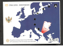 MONTENEGRO - MNH IMPERFORATED BLOCK - 50 YEARS OF EUROPA CEPT - MAP - 2006. - Montenegro