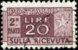 Pays : 247,1 (Italie : République) Yvert Et Tellier N° : CP   75 (o)  Moitié De Timbre Droite - Postpaketten