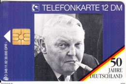 GERMANY - 50 Jahre Deutschland/Ludwig Erhard(O 348), Tirage 30000, 11/92, Mint - O-Series: Kundenserie Vom Sammlerservice Ausgeschlossen