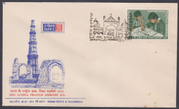 Inde India 1970 Special Cover Inpex Stamp Exhibition, Qutub Minar, Monument, Jama Masjid, Mosque, Pictorial Postmark - Covers & Documents