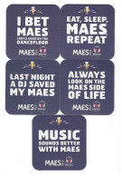 321a Brij. Maes Waarloos Rv Maes Music III 93-93 Voll. Serie Comp. (5 Stuks) - Beer Mats