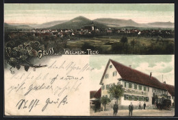 AK Weilheim-Teck, Gasthof Zur Post, Ortsansicht Mit Kirche  - Other & Unclassified