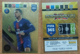 AC - KYLIAN MBAPPE  PARIS SAINT GERMAIN  LIMITED EDITION  PANINI FIFA 365 2019 ADRENALYN TRADING CARD - Tarjetas