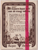 Pub Reclame - Fietsen Burgers , Deventer  - Orig. Knipsel Coupure Tijdschrift Magazine - 1925 - Zonder Classificatie