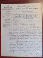 Lettre Ets " Jean-Baptiste Deridder " Acier Fondu Anglais Spécial  - Quincailleries Rebecq 1906 - 1900 – 1949