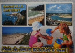 50 Manche CPM Barneville Carteret Multivues Enfants Fillettes Arrosoir Seau Sable - Barneville