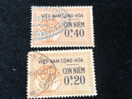 Vietnam South Stamps Before 1975(0$20 40 Wedge Has Been Used ) 2pcs 2 Stamps Quality Good - Collections