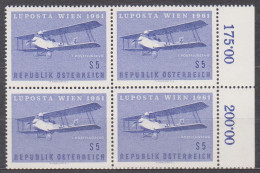 1961 , LUPOSTA Wien 1961 ( Mi.Nr.: 1085 ) (7) 4-er Block Postfrisch ** - Nuovi