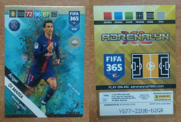 AC - 320 ANGEL DI MARIA  PARIS SAINT GERMAIN  KEY PLAYER  PANINI FIFA 365 2019 ADRENALYN TRADING CARD - Tarjetas