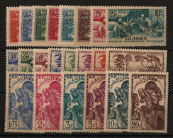 GUINEE - 1938 - N°YT. 125 à 146 - Série Complète - Neuf Luxe ** / MNH / Postfrisch - Unused Stamps