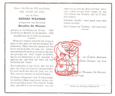 DP Gerard Wauman 56j. ° Sint-Niklaas 1905 † Belsele 1962 X Blondina De Meester // Hendricks Vink - Imágenes Religiosas