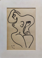 Dessin Portrait De Femme Nue D'après Le Corbusier - Disegni